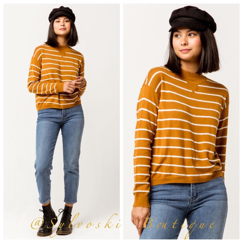 🔥 RVCA Women's Tristan Striped Sweater NWT - Picture 3 of 10